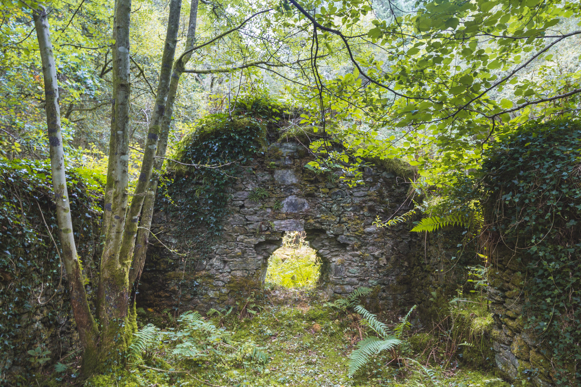 Ruinen in der Nähe der Rowchoish Bothy